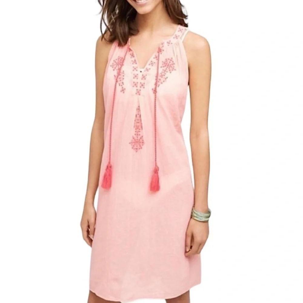 NWT Anthropologie‎ Mermaid Women’s Desert Rose Beach Dress Peach Orange Small